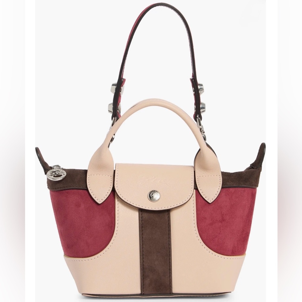Longchamp Le Pliage XS Tote in Blush, Burgundy & Brown